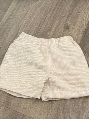 The Beaufort Bonnet Company Cream Seersucker High-Waist Women’s Shorts